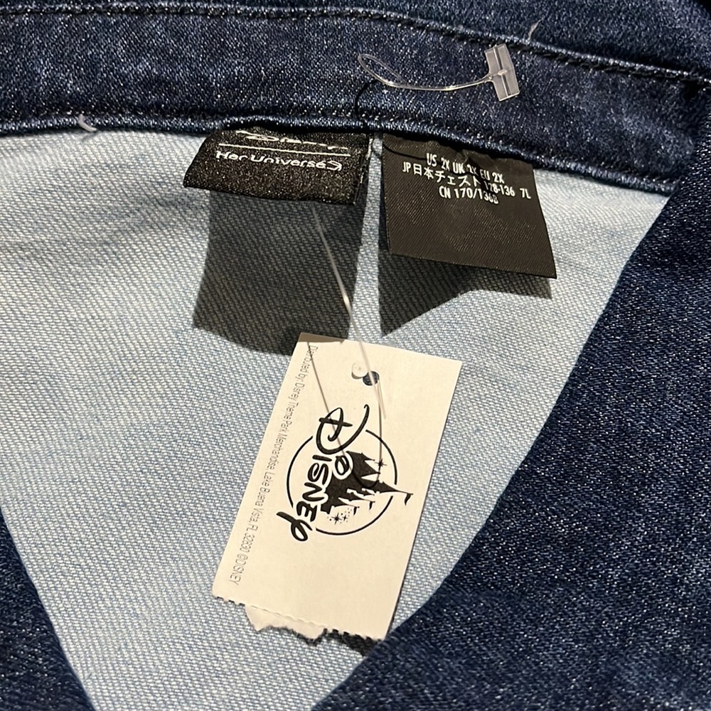 NWT Disney By Her Universe Mickey Mouse Denim Jacket SZ-2X - Picture 9 of 16